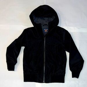 Place Kids Lightweight Black Hoodie Athletic Jacket Polyester Lined Zipper Small
